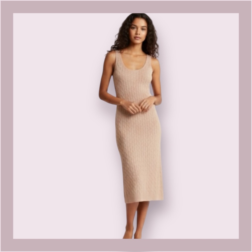 WeWoreWhat Brush Scoop Cable Knit Sweater Dress